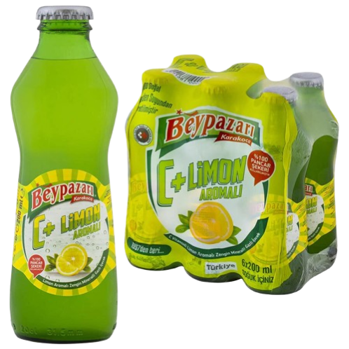 BEYPAZARI LİMONLU MADEN SUYU 6 BEYPAZARI LEMON MINERAL WATER 6*200ML - Image 1